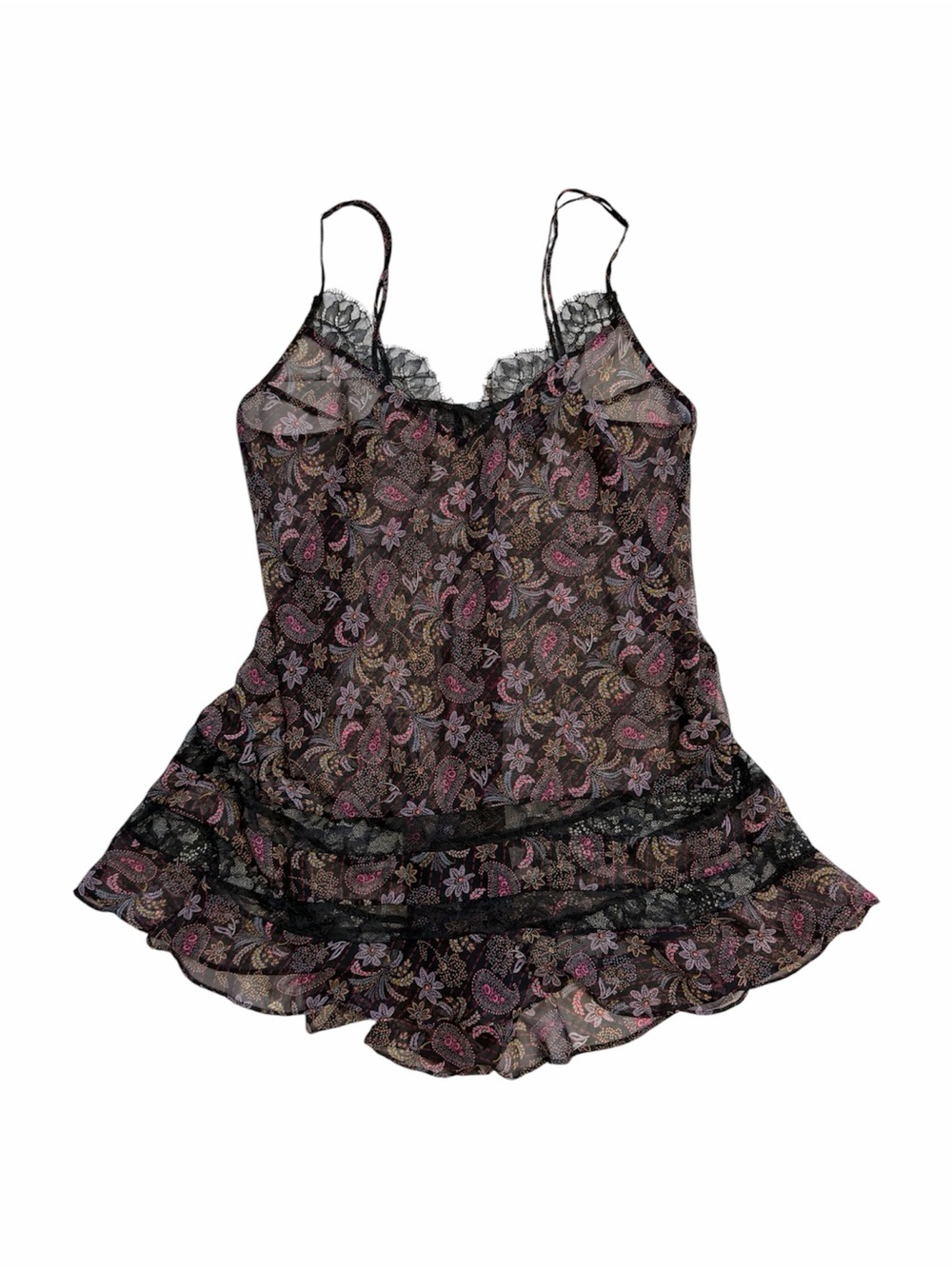Victoria's Secret Brown Paisley Sheer Slip Dress
